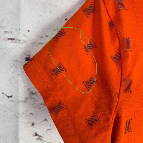Savage X Fenty Orange Cropped Logo Tee Women’s Large Streetwear Festival Top - Picture 5 of 9
